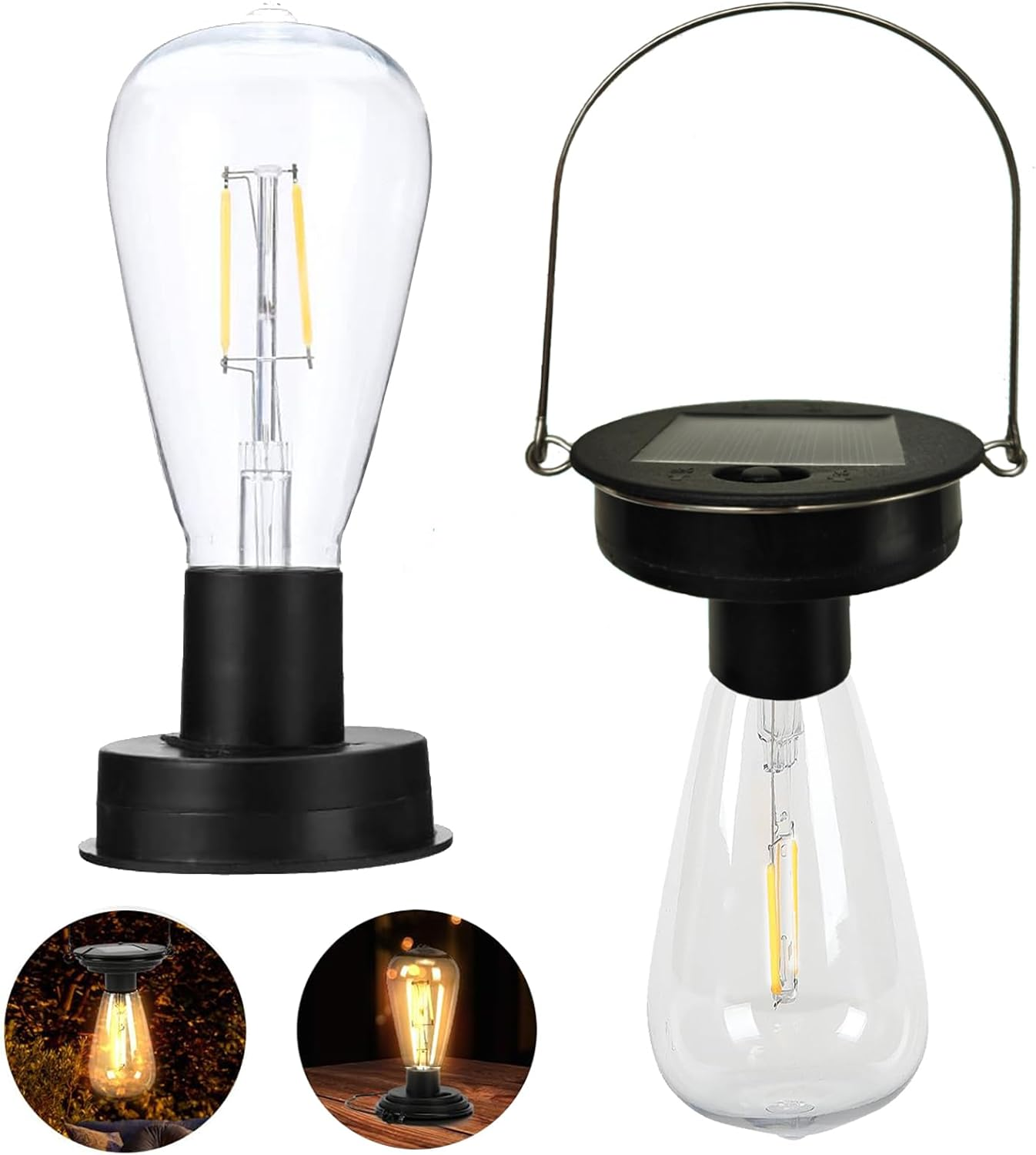 Nature'S Accents 2 Pack Top 8Cm / 3.14In Outdoor Solar Hanging Light Bulbs, Waterproof for Solar Lanterns image number 1