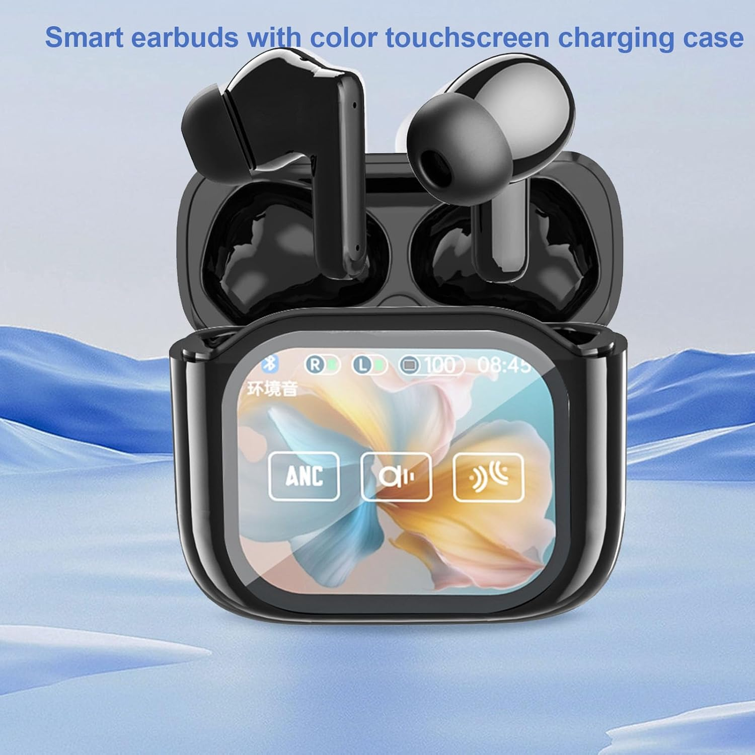 Luocute Language Translator Earbuds, Real Time Translation Earbuds, 144 Languages 5.4 Hifi with Color Screen Charging Case, Offers 6 Hours Play Time and 30 Hours Standby Time. (Black) image number 4