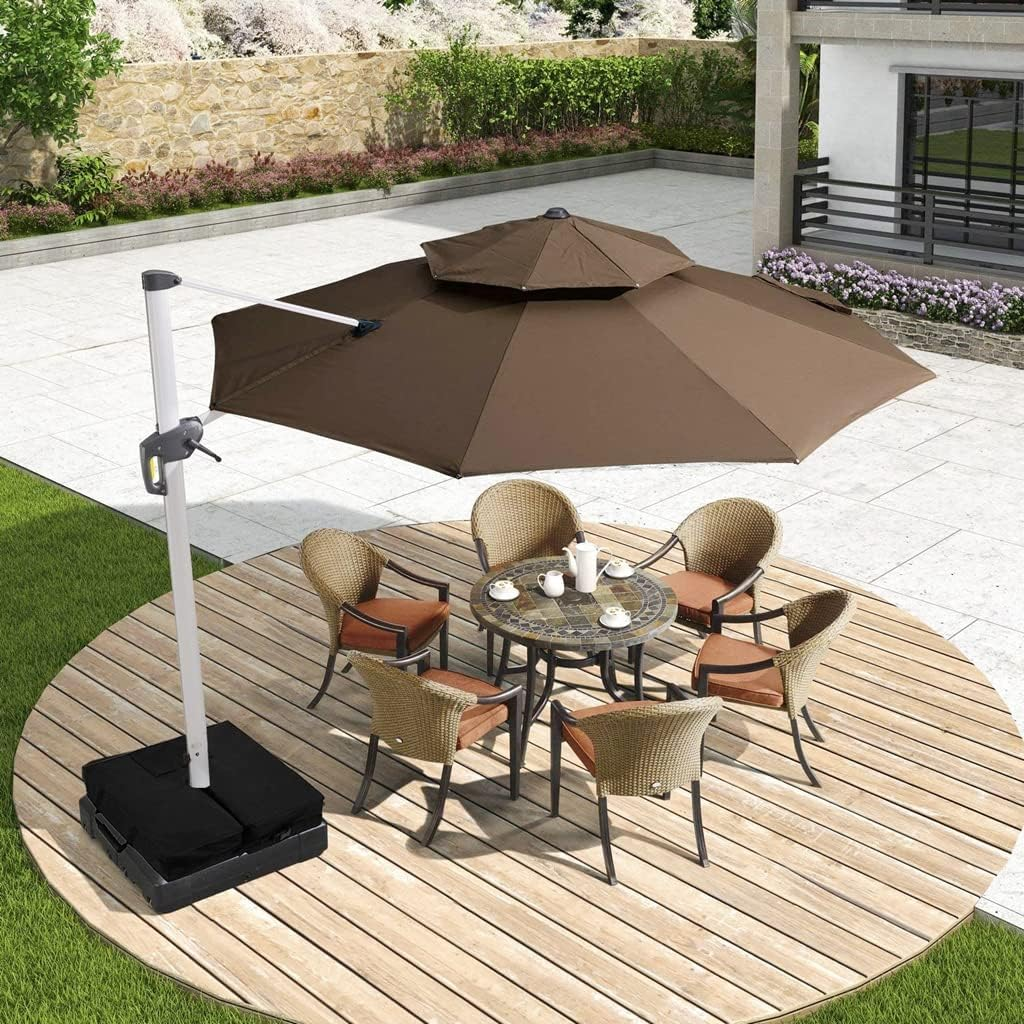 MOPHOEXII 18" Sunshade Parasol Umbrella Base Weight Bag, Fits for Offset, Cantilever, Flagpole or Outdoor Patio Umbrella Stand - Replaces Ugly Sand Bags