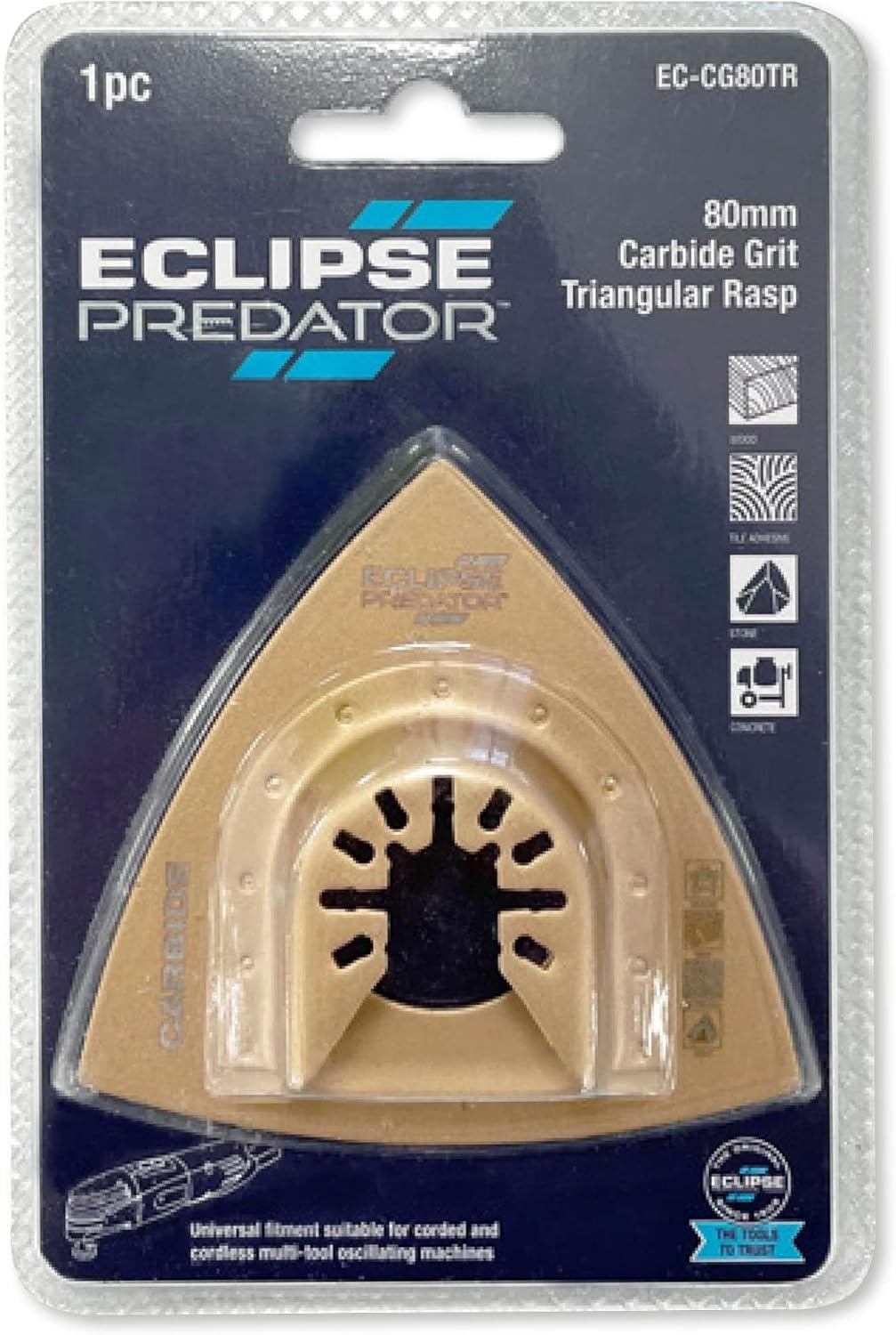 Eclipse Predator Carbide Grit Triangular Blade - 80Mm