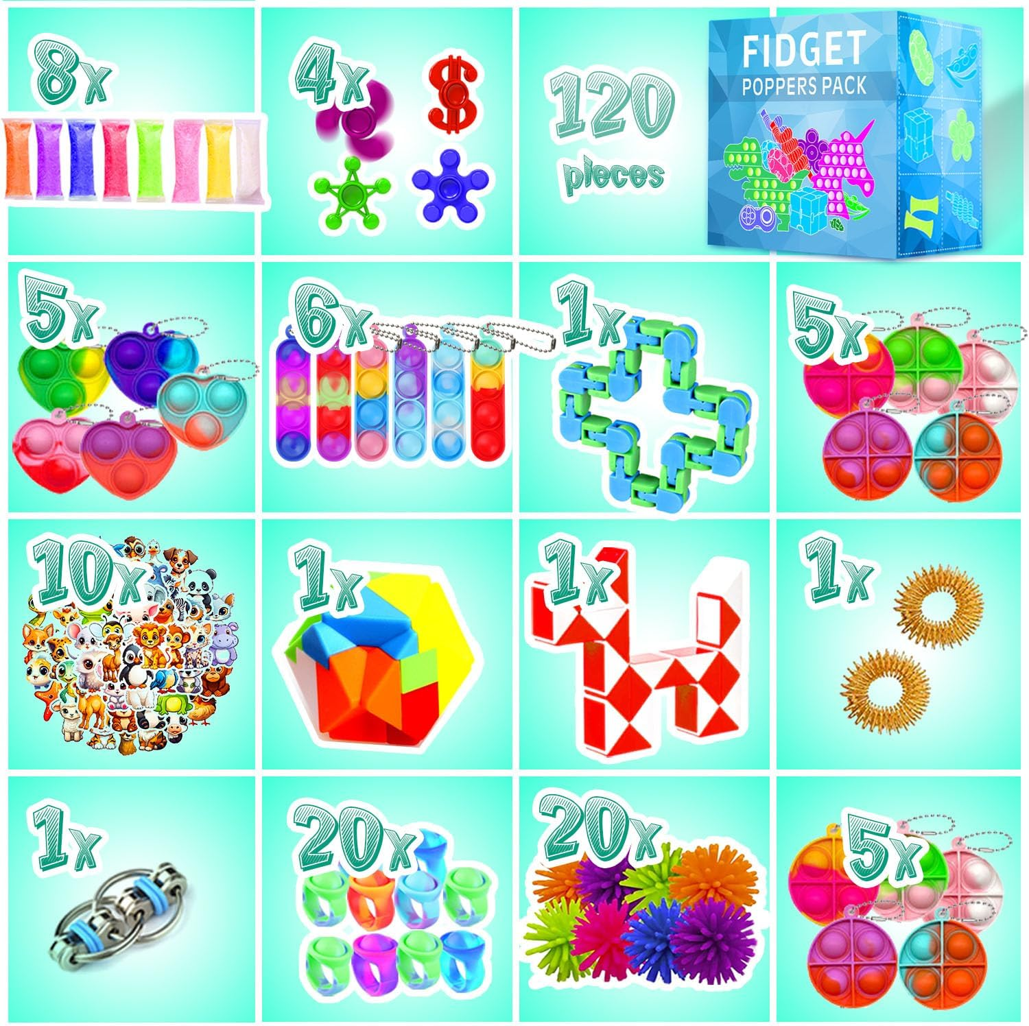 Fidget Toys, 75 Pack Fidgets Set Stocking Stuffers for Kids Party Favors Autism Sensory Toy Bulk Adults Kids Boys Girls Teens Stress Autistic ADHD Anxiety Carnival Treasure Classroom Prizes