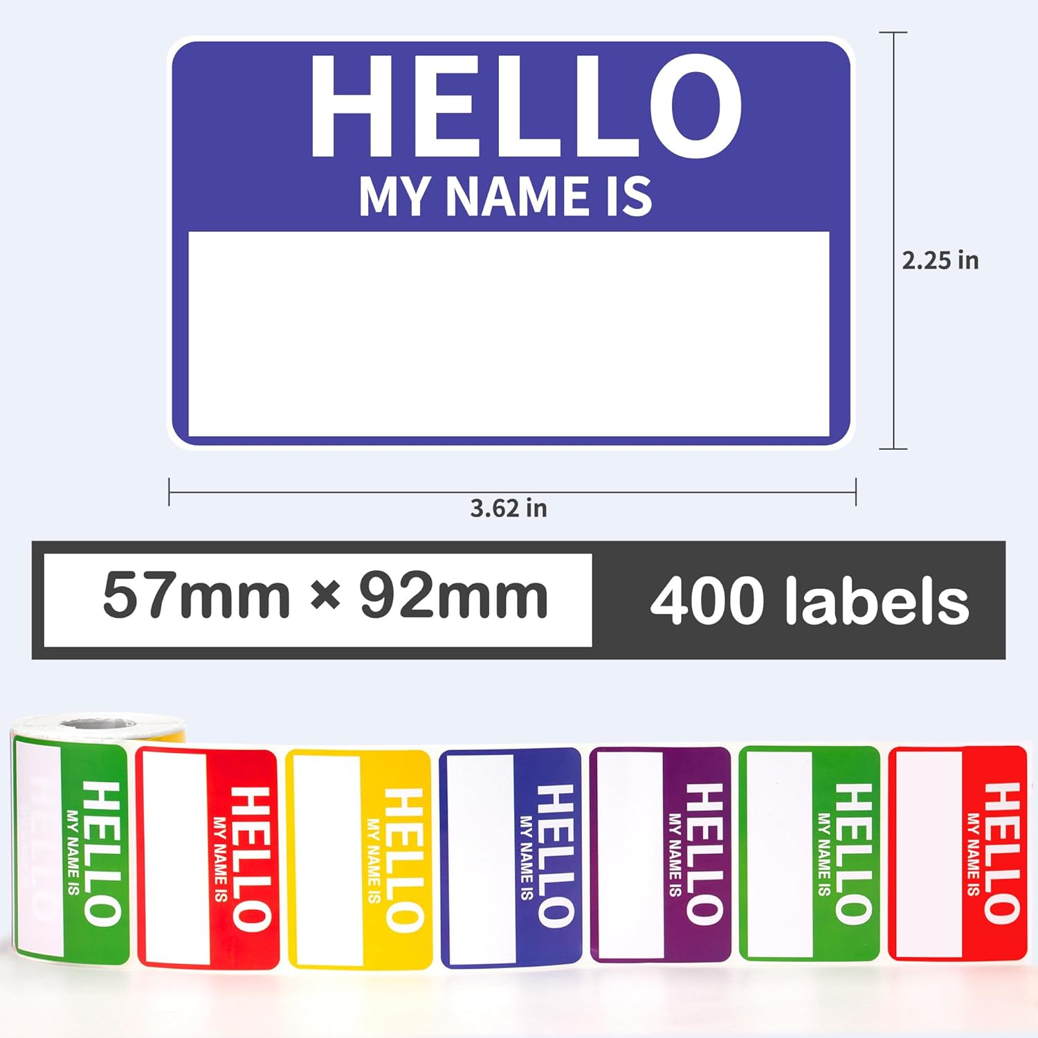400 Pcs 3.62 * 2.25 Inches Name Tag Labels Stickers "Hello My Name Is" Colorful Name Badge for School, Office, Themed Party, Family, Competition image number 4
