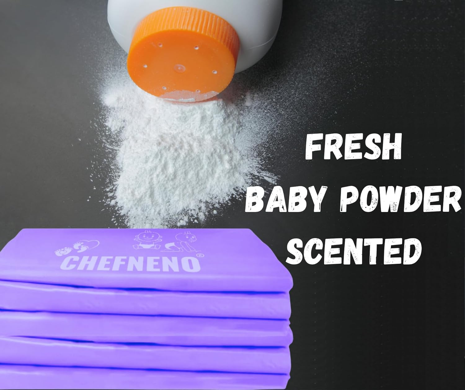 Baby Diaper Bag Disposable (600 Count) Fresh Baby Powder Scented Easy Tie Handles Bulk Diaper Sacks Disposable Dog Poop Waste Bags Cat Litter Clump & Poop Bags Sanitary Pad Waste Bags (600 Bags) image number 2