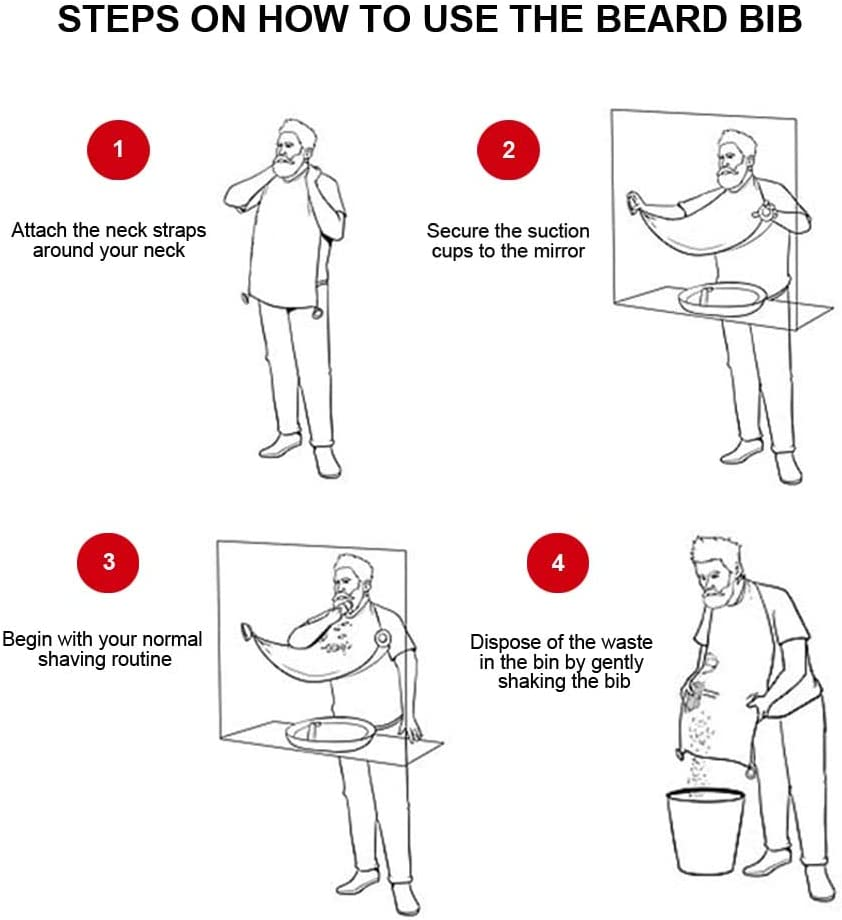 Mobi Lock Beard Shaving Catcher Bib - the Smart Way to Shave - Beard Trimming Apron & Shaving Cape - Perfect Grooming Gift or Men'S Birthday Gift - By image number 1