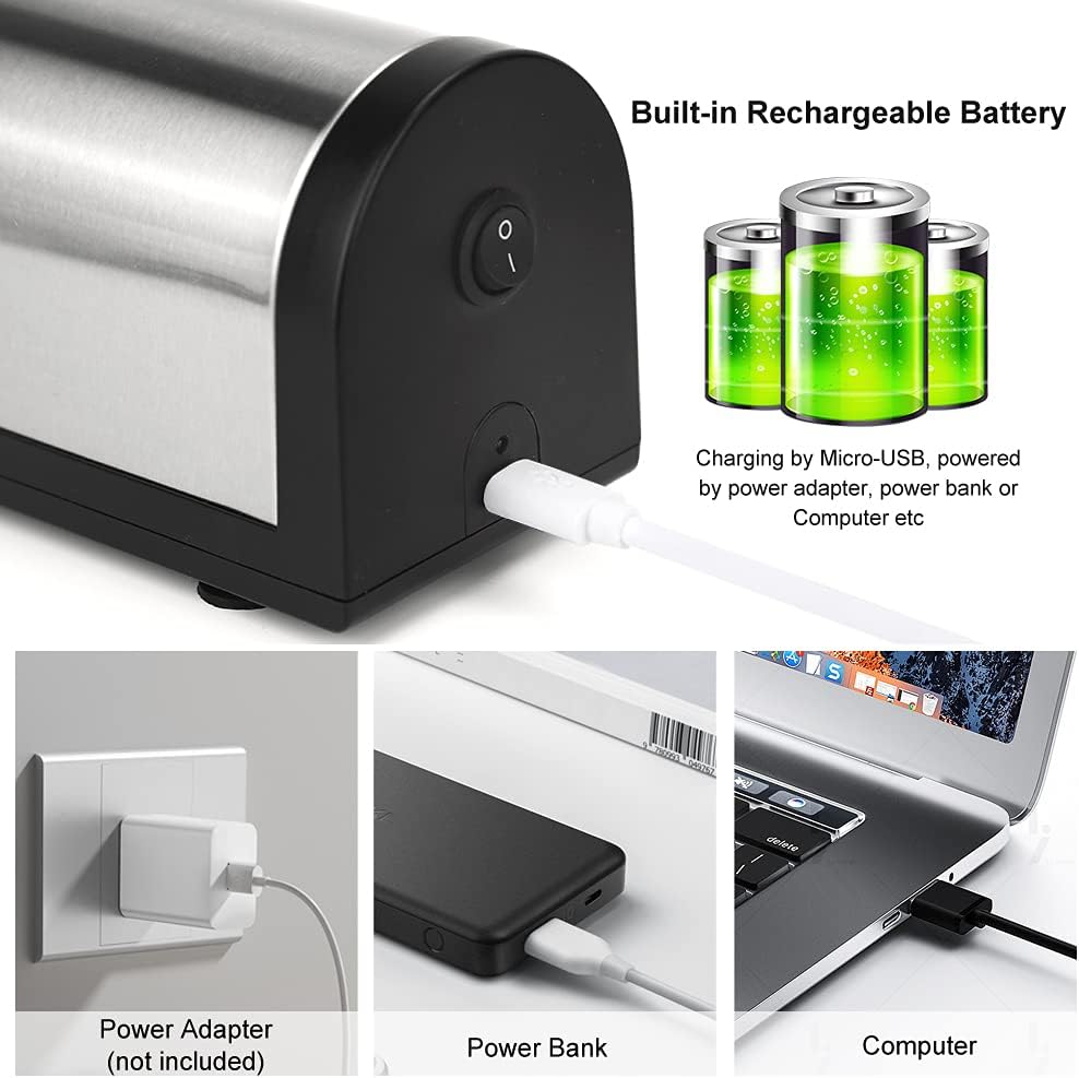 Rechargeable Electric Knife Sharpener, KYOEON Versatile Diamond Hone Professional Knife Sharpener for Straight Edge Knives,Scissors and Slotted Screwdriver,15 Degree 4-Stage(Silver) image number 2