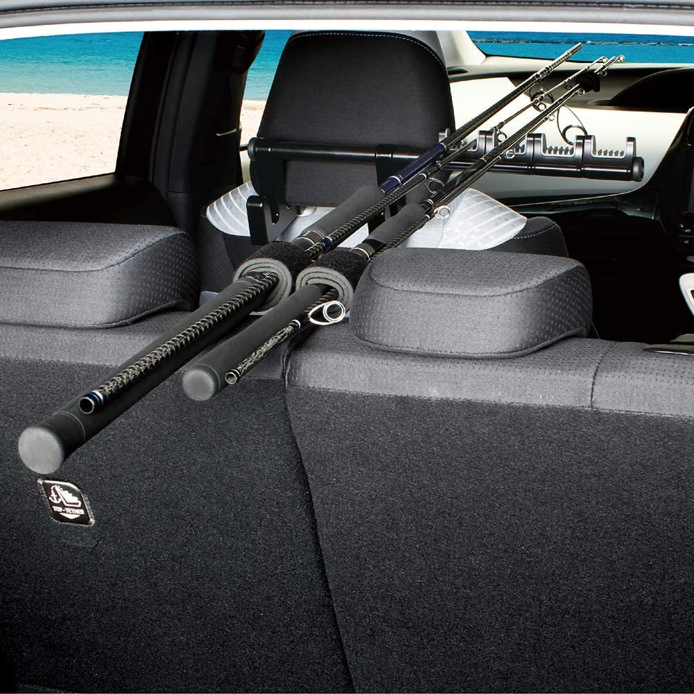 Car Fishing Rod Holder with Seat Hook, Multifunctional Fishing Pole Rod Rack, Car Headrest Hooks Hanger Holder for Bag, Purse, Cloth, Grocery image number 1