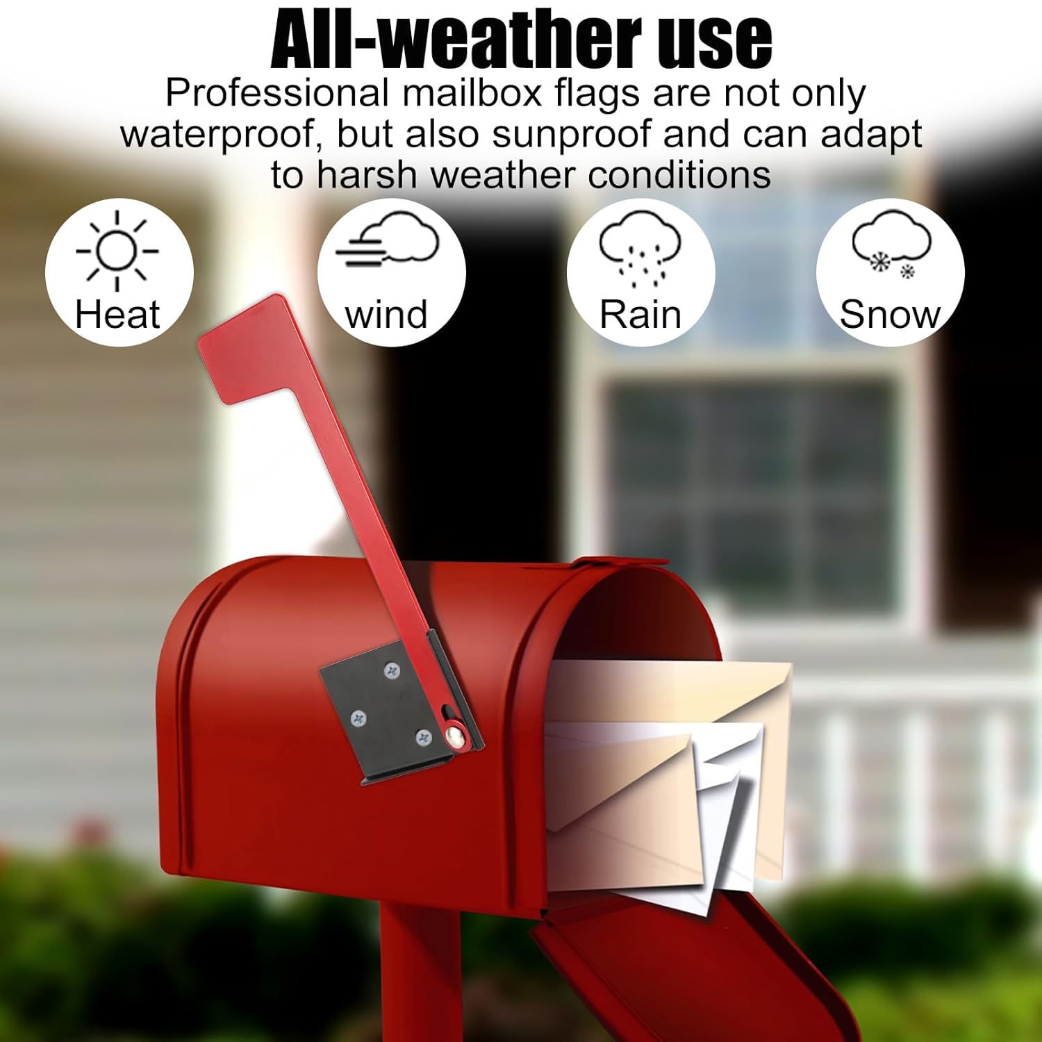 NQEUEPN Mailbox Flag, Professional Replacement Flag for Mailbox Mental Red Mailbox Flag Replacement Kit No Tools Required Mailbox Flag for Wall & Post Mount