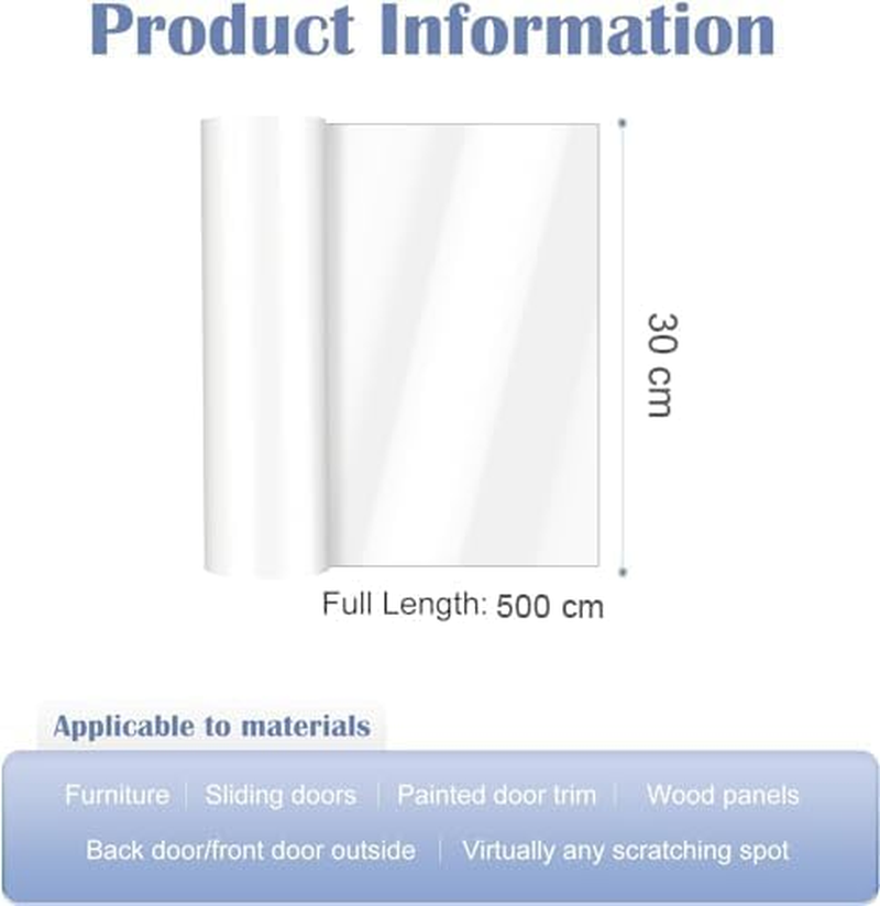 Scratch Protection Cat Tape 5 M (30 Cm X 500 Cm), Cat Scratch Protection Film, Scratch Protection Film, Scratch Protection Film, Scratch Pads for Furniture, Couch, Door, Wall, Scratch Repellent image number 2