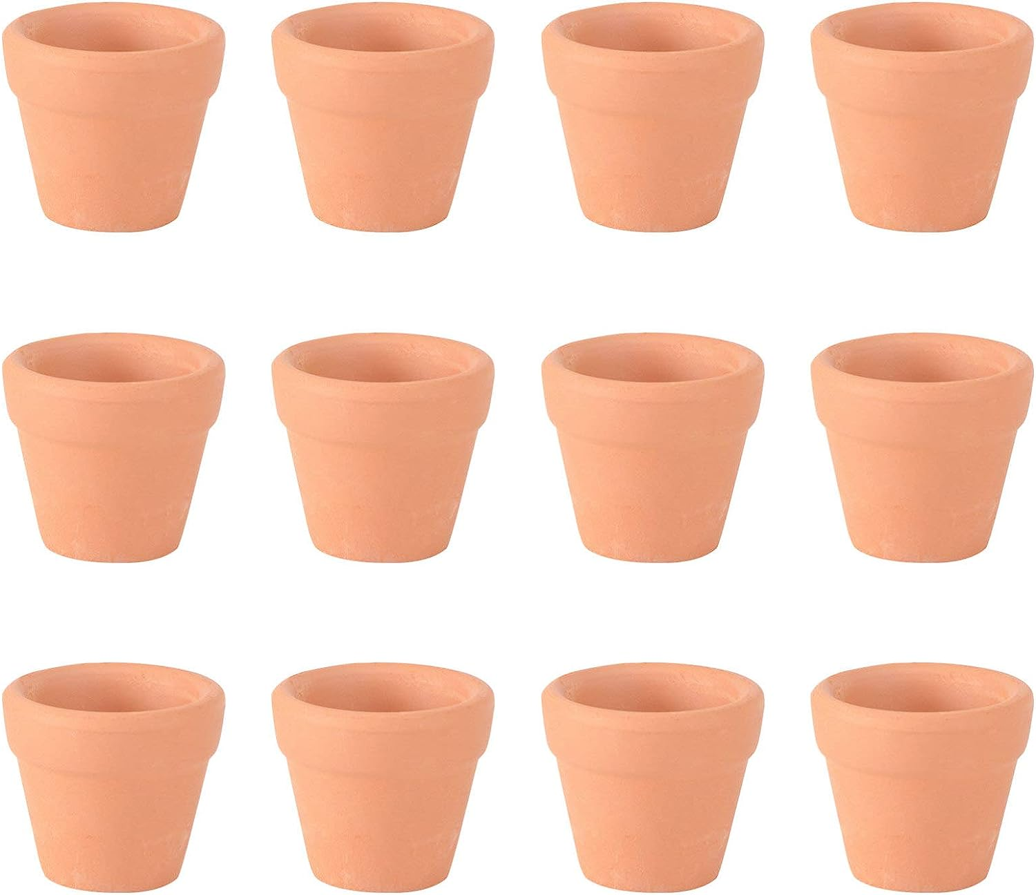 12PCS Mini Clay Pots, 1. 2 Terracotta Pot Clay Ceramic Pottery Planter, Cactus Flower Cotta Pots, Succulents Nursery Pots, with Drainage Hole, for Indoor/Outdoor Plants, Crafts image number 1