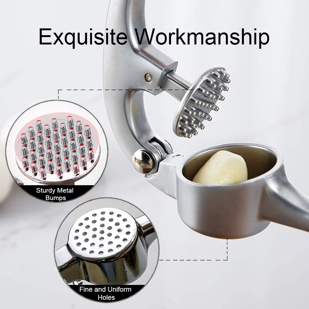 Garlic Crusher, Garlic Press with Ergonomic Handle, Rust-Proof Kitchen Tool to Easily Crush, Press, and Nut image number 6