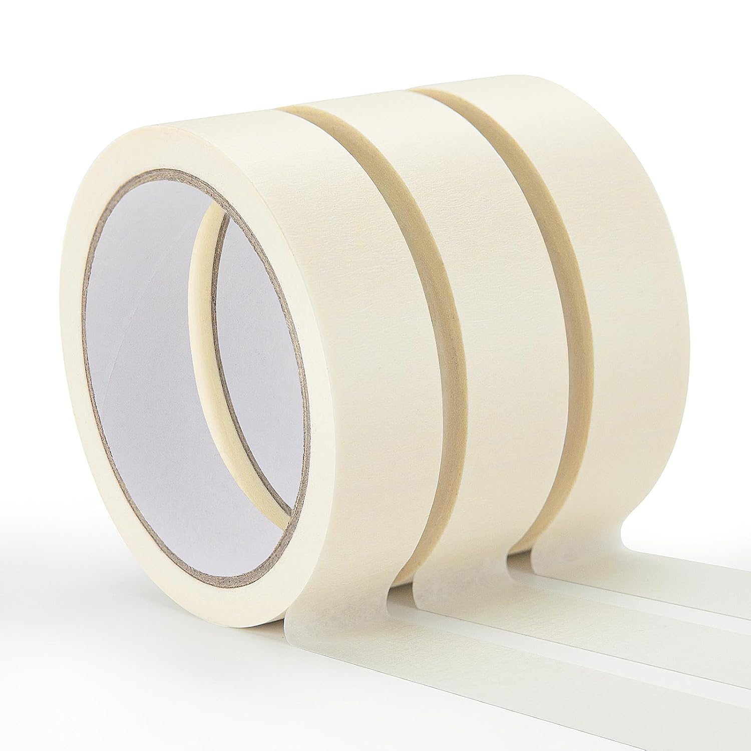 OWLKELA 3Pcs White Masking Tape, Painters Tape, Writable Paper Tape, Craft Tape for School, Office, Home, Arts & Crafts, Labeling, 24Mm X 20M per Roll, 60M in Total