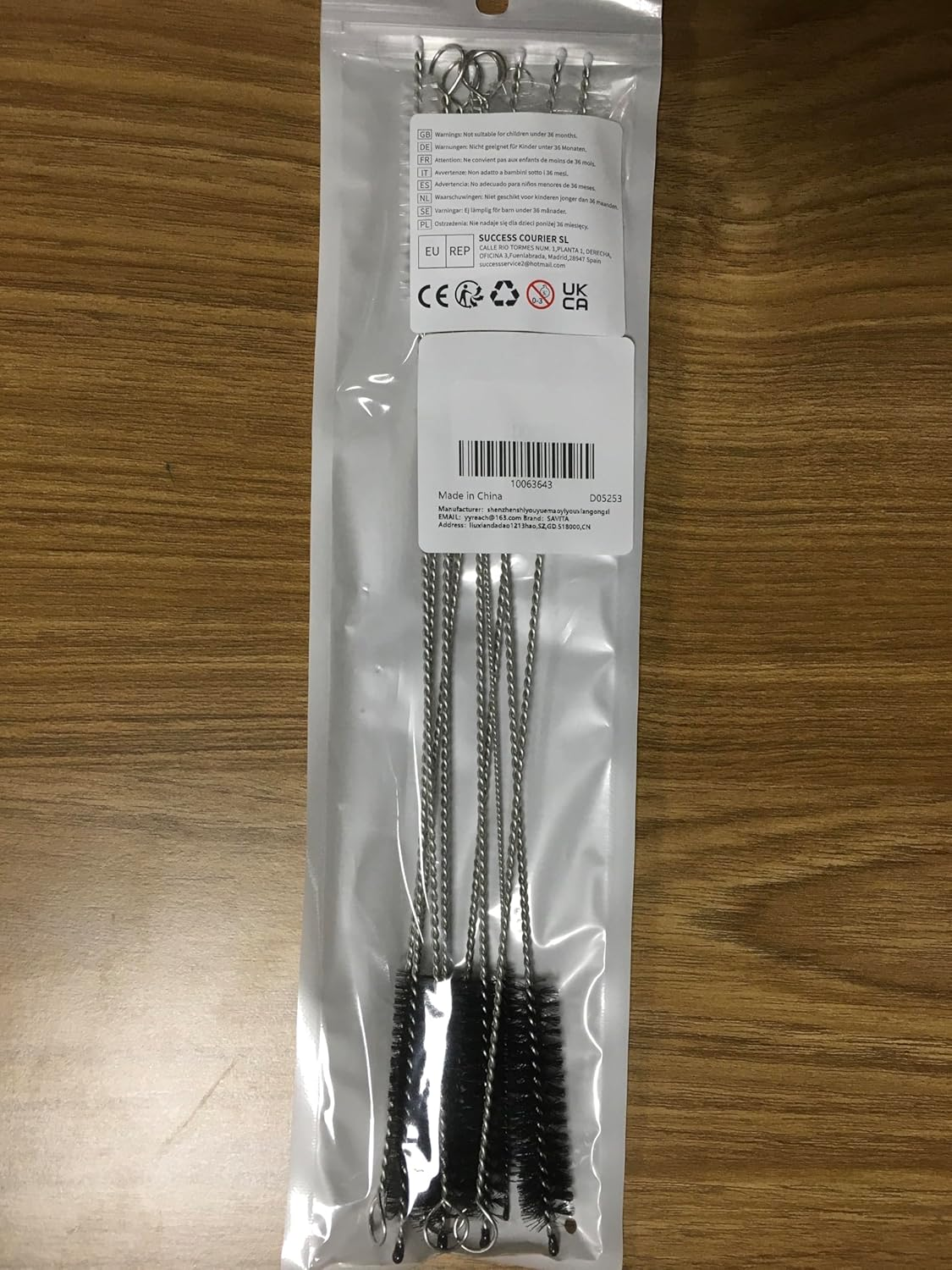 10Pcs Nylon Bottle Brush, 11.5 Inch Long Straw Brushes Nylon Tube Brush Set with 5 Sizes Bottle Cleaner Brushes for Cleaning Pipe Straw Wine Bottle Sink (Black, White) image number 2