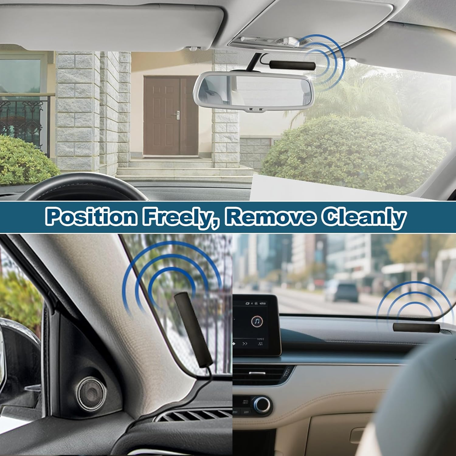 Bingfu DAB Car Aerial SMB Adhesive Mount Hidden Patch Antenna RG174 3M 9.8Ft Coax Cable Compatible for DAB Tuner Radio Pioneer Pure Highway Sony Alpine Technisat Yamah Head Unit