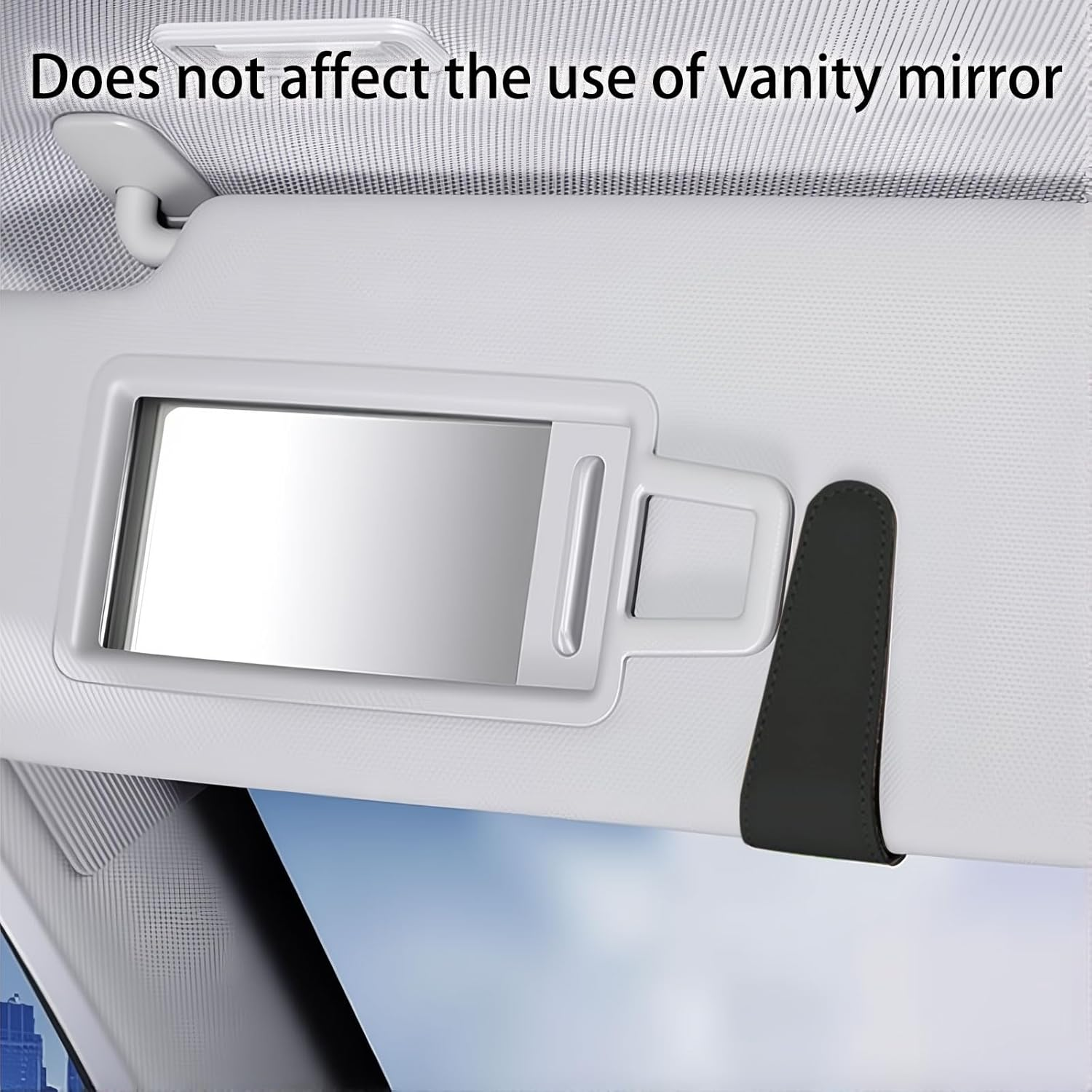 2Pcs Car Sunglasses Holder Clip, Black Magnetic Car Eyeglass Clip, Sunglasses Holder Car, Genuine Leather Car Sunglasses Rack, Sun Visor Suv Interior Eyeglass Clip, General Motors Interior Accessories image number 5