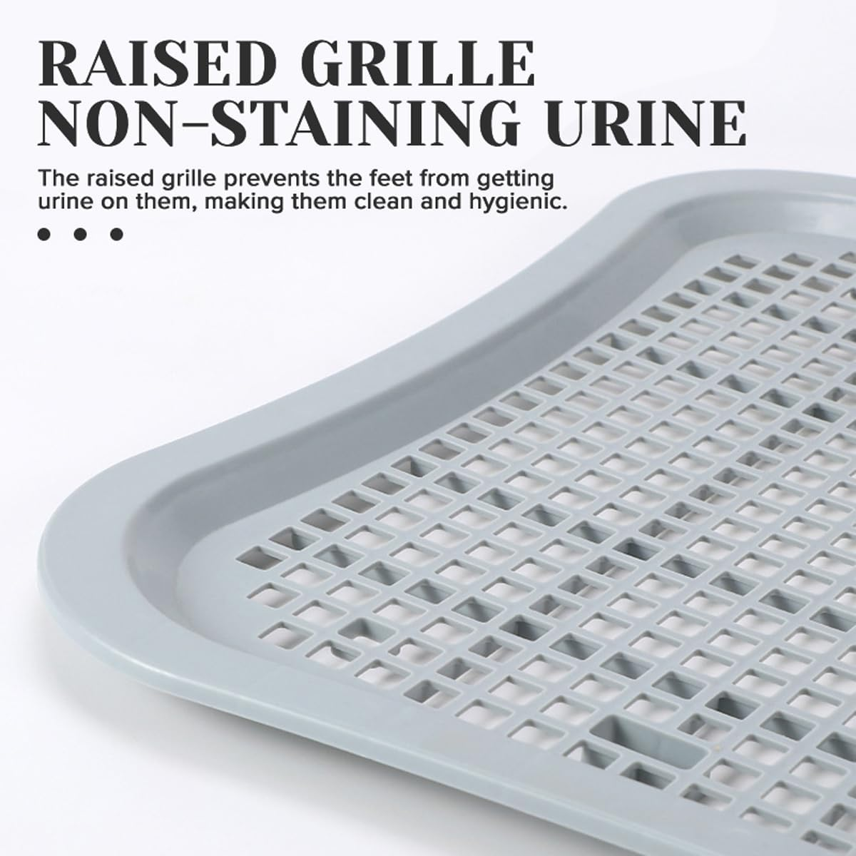 AIMALL Indoor Dog Potty Trainer, Small to Medium Breed Pet Toilet with Raised Edges, Anti-Slip Pee Tray, Easy Clean Grid System - 20.08"X15.55"X1.38" - Blue image number 3