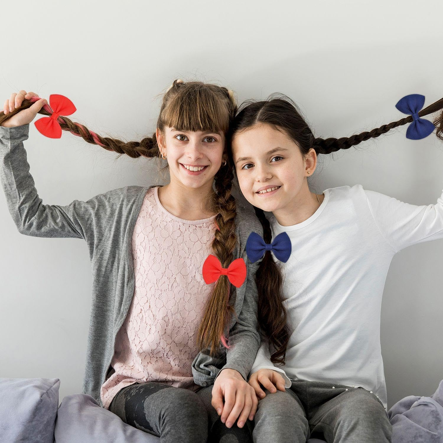 Pack of 20 Bow Hair Bobbles Decorative Hair Bobbles Cute Kids Hair Ties Girls Hair Accessories Elastic Hair Ties Hair Accessories image number 4