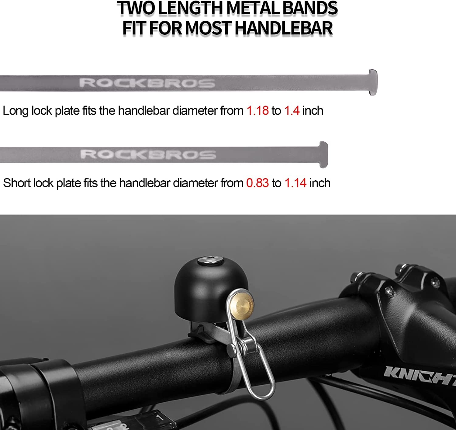 ROCKBROS Bike Bell Classic Bicycle Bell for Bike Ring Bell with Loud Sound Bells for Road Mountain Bike Handlebars image number 4
