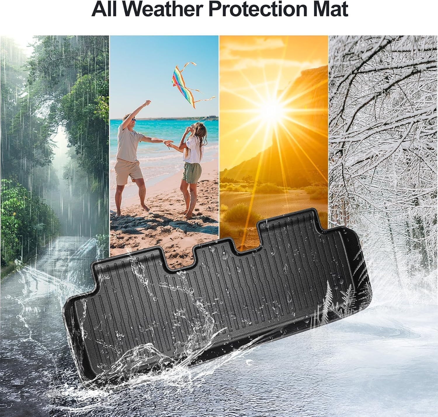 VINBY Floor Mats for Model Y 2020-2024 Custom Fit All Weather TPE Automotive Interior Cargo Liners Trunk Accessories (5-Seat) 6 Pcs Set