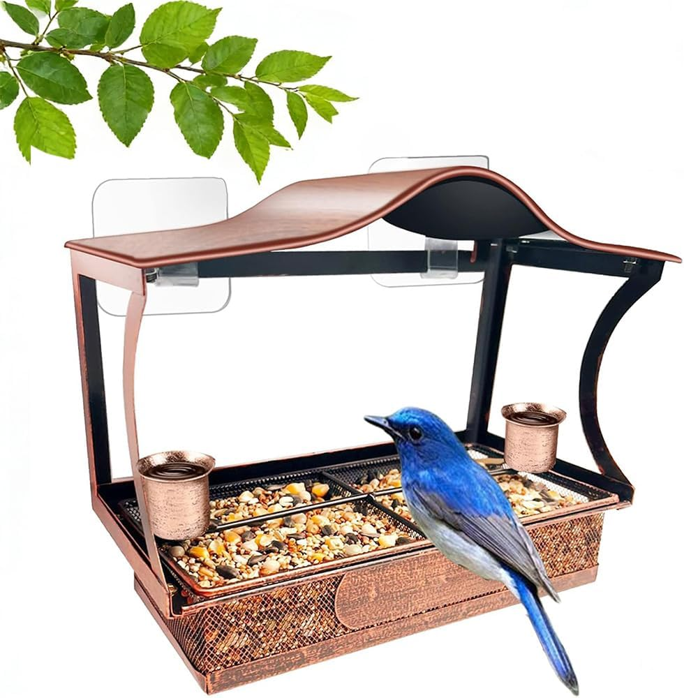 Upgraded Window Bird Feeder with Strong Suction Cups &ndash; Durable Metal Outdoor Bird Feeder for Birdwatching, Cat Entertainment & Nature Lovers &ndash; Easy-To-Clean, Shatterproof Design image number 3