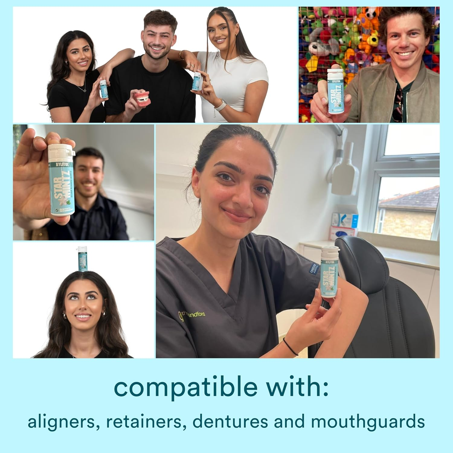 Starmintz - Clear Aligner Mints - Edible Alternative to Aligner Chewies - Xylitol Mints for Dry Mouth - Spearmint (1 Pack) image number 4