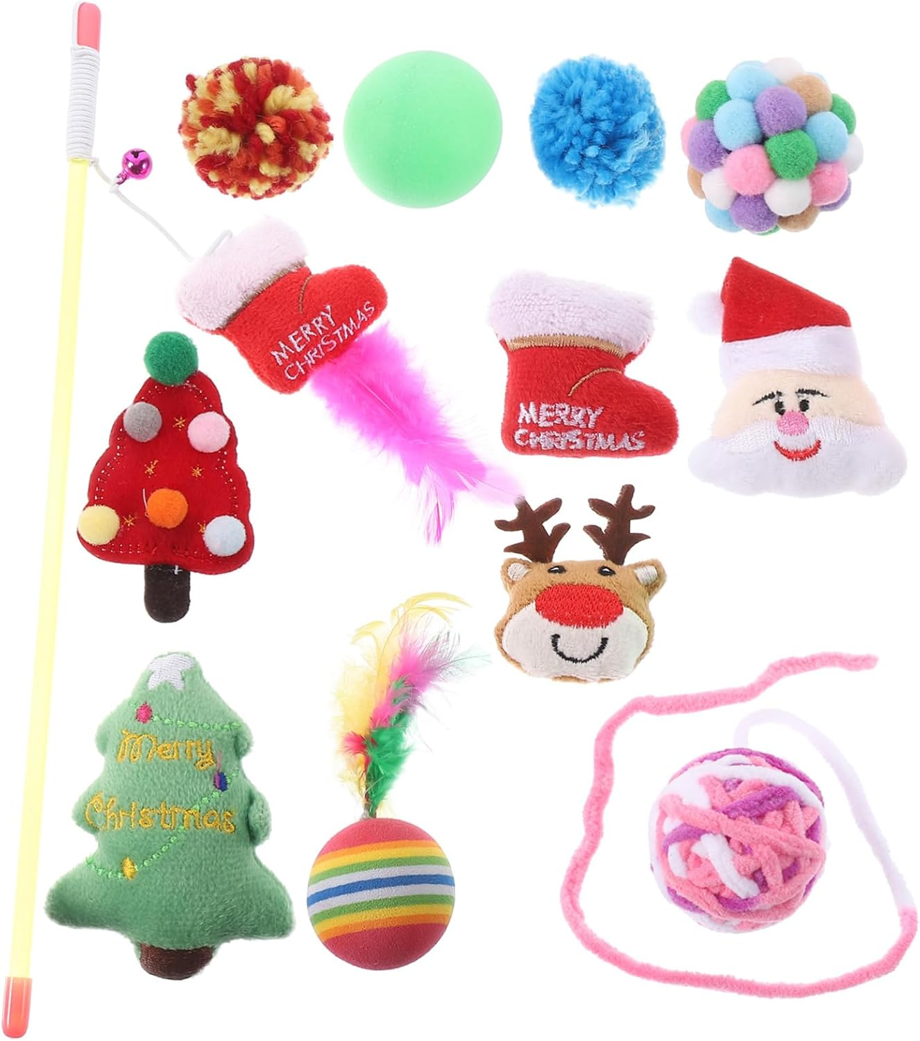 BUGUUYO 1Set Creative Christmas Themed Cat Teaser Toy Interactive Kitten Unique Design for Indoor Cats Relieves Stress and Encourages Playfulness image number 6