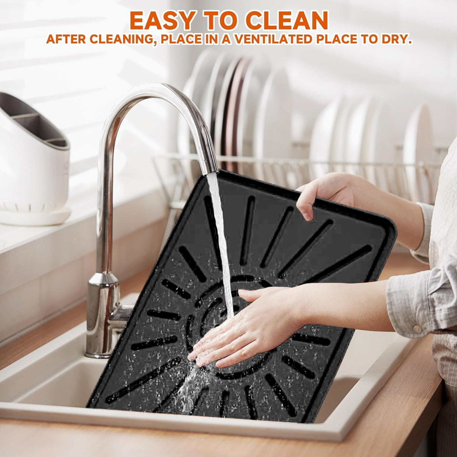 Silicone Grill Mat, Griddle Side Shelf Mat for Blackstone,Food Grade Baking Mats, Heat Resistant Grill Tools Mat Grill BBQ Caddy Utensils Holder for Outdoor Kitchen Cooking Countertop-2 Pack Black image number 2