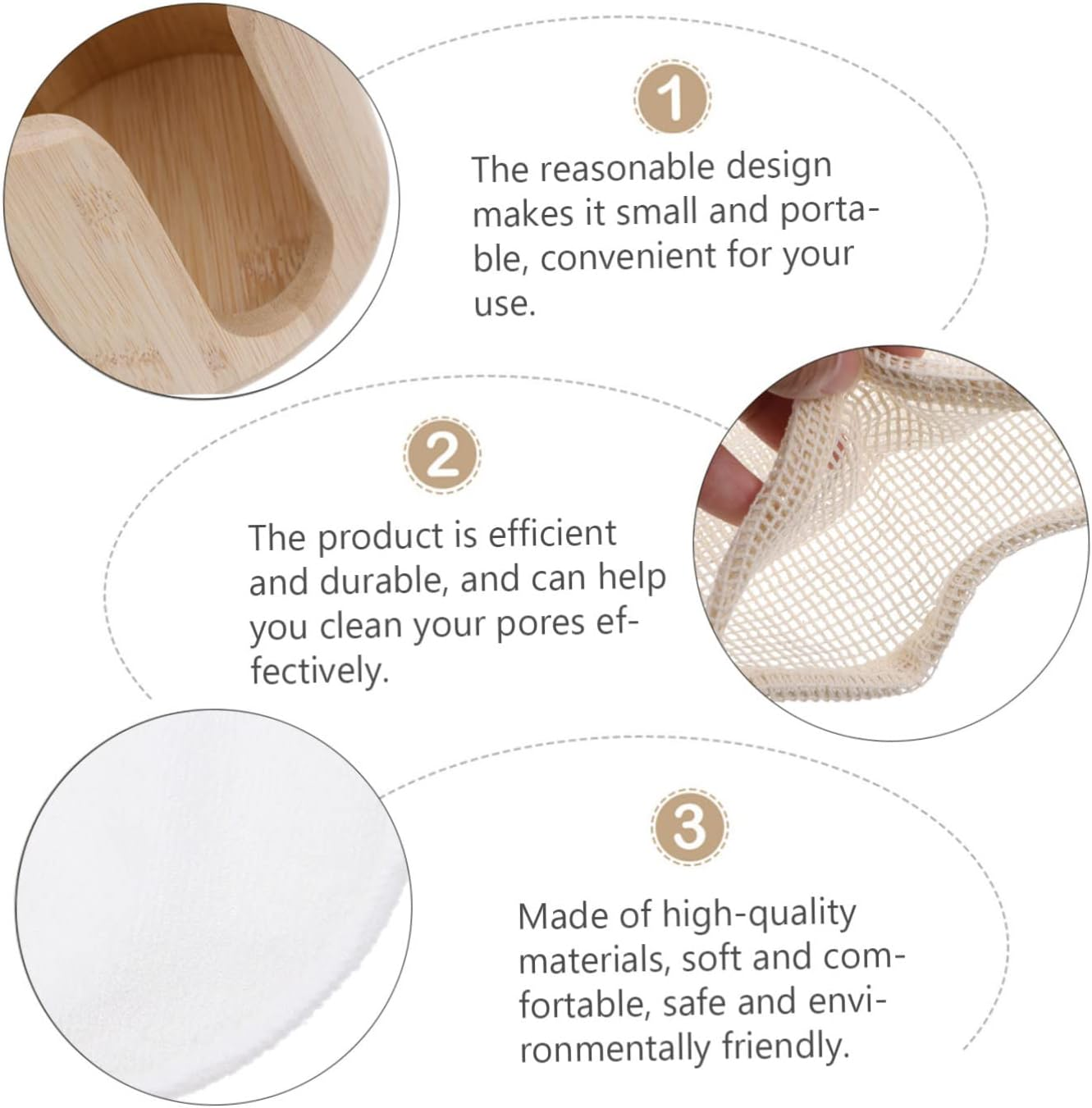 1 Set Reusable Bamboo Fiber Makeup Remover Pads Set Gentle Cleansing Rounds with Storage Jar for Safe and Comfortable Face Cleaning and Portable image number 4