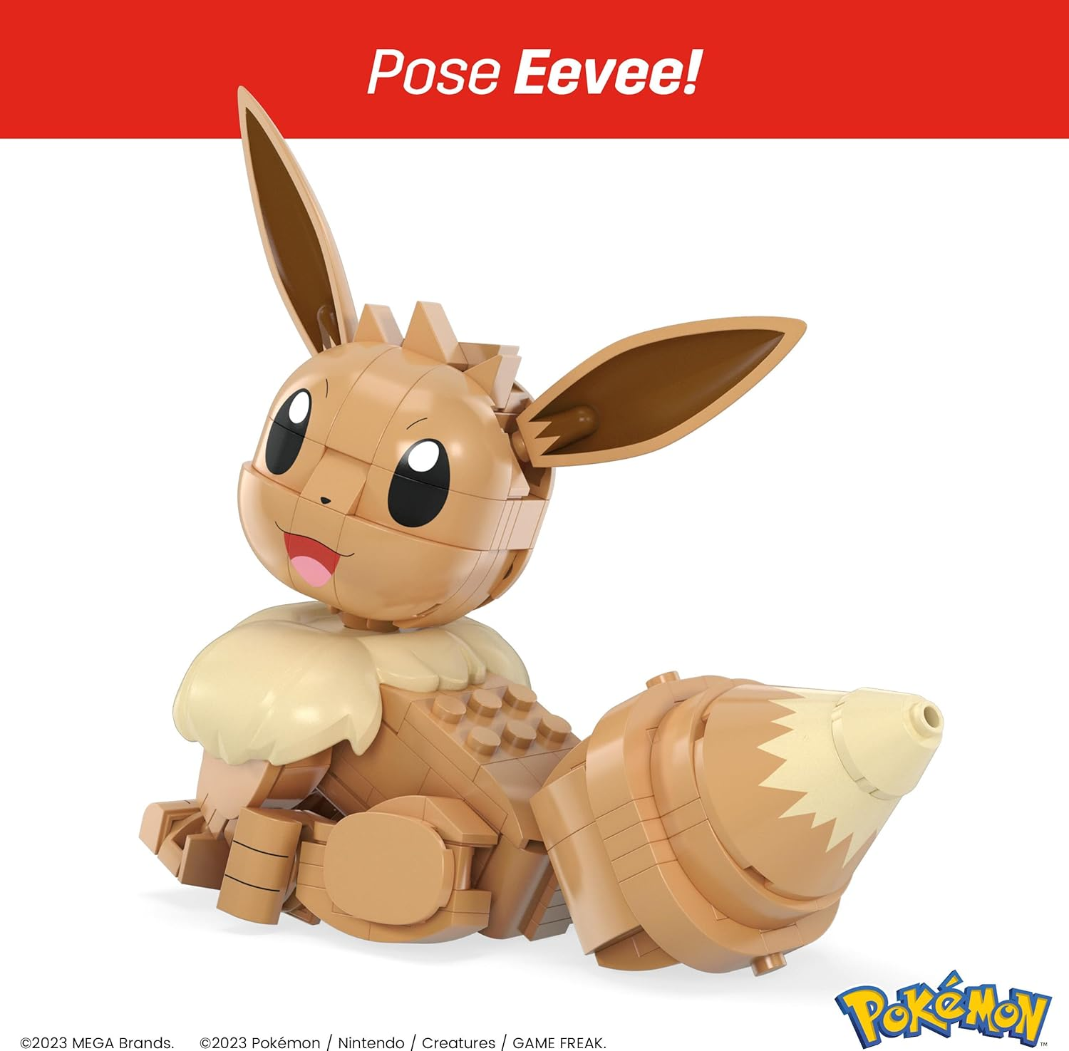 MEGA Pokemon Action Figure Building Toys, Build & Show Trio with 583 Pieces, Buildable and Poseable Pikachu Piplup Eevee, for Kids