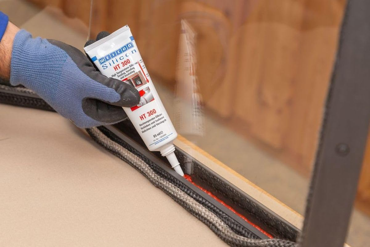 WEICON Silicon HT 300 85 Ml | High-Temperature Adhesive for Sealing Cord & Tape, Oven, Chimney, Red image number 2