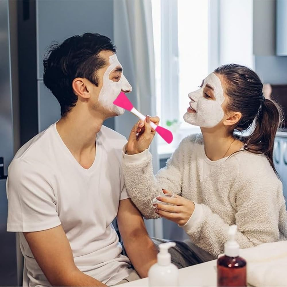 4Pcs Silicone Soft Face Mask Applicator, Dual-Head Mask Brushes, Face Mask Brush, Soft Facial Mask Spatula, Beauty Brush Tool for Applying Mud Mask, Lotion Skincare, BB CC Cream, DIY, Body Lotion image number 6