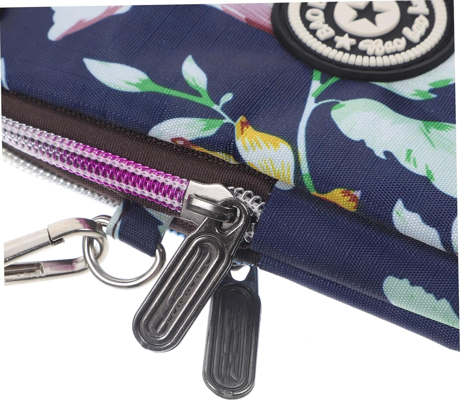 Bag Women Sling Bag Women Crossbody Bag, Zipper Phone Bag Cellphone Wallet Pattern Handbag with Long Strap Oxford Cloth Crossbody Phone Bag for Travel Shopping (Dark Blue) image number 4