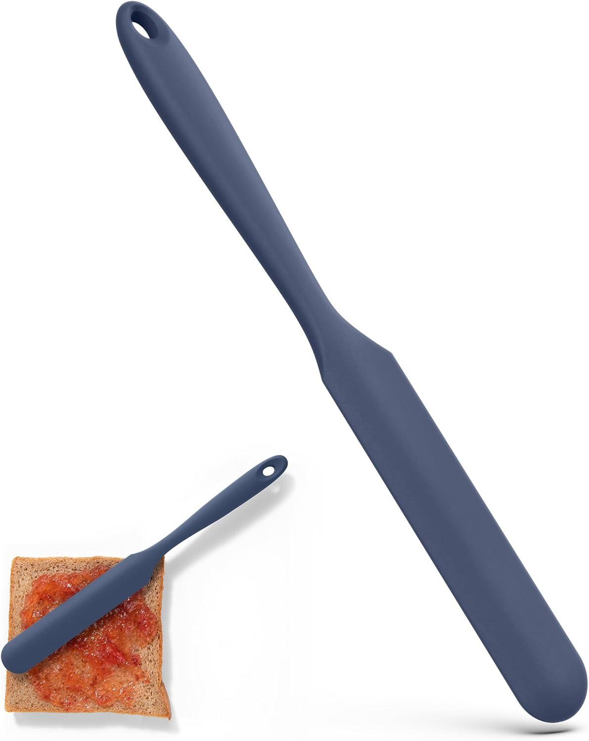 U-Taste 25Cm Jam Jar Spatula: 315℃ Heat-Resistant Silicone Long Skinny Sourdough Stirring Stick, Sturdy Flexible Narrow Peanut Butter Spreader for Mixing Icing Scraping Cream (Aqua Sky)