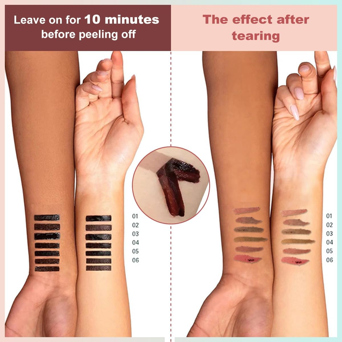 Peel off Lip Liner Stain Long Wear Tattoo Lip Stain Long Lasting, Detachable Pencil Waterproof Transfer-Proof, Highly Pigmented Color Finish Lip Tint Stain (03#Vintage, M) image number 3