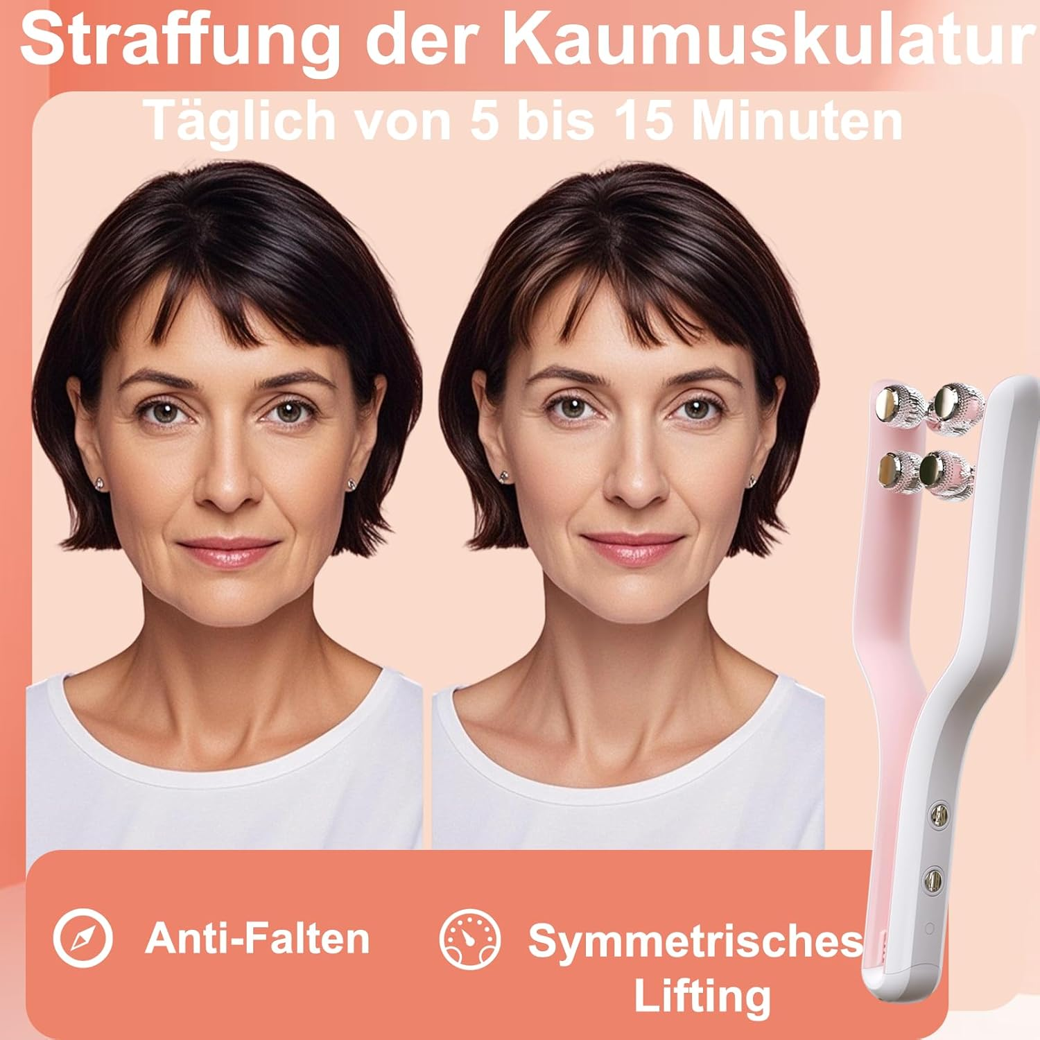 Double Chin Remover Roller Smbrige V-Face Lifting Device, 3 EMS Modes Face Massager, Double Chin Firmer for Anti-Wrinkles Farewell to Large and Small Faces Facial Slimming image number 4