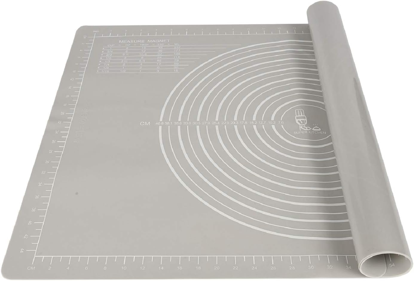 Non-Slip Silicone Pastry Mat Extra Large 28''By 20'' for Non Stick Baking Mats, Table/Countertop Placemats, Dough Rolling Mat, Kneading/Fondant/Pie Crust Mat by Super Kitchen