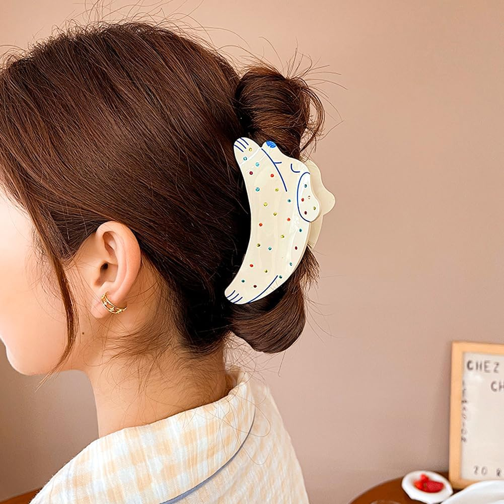 2 Pack Cute Dog Hair Claw Clips for Thick and Thin Hair Large Non-Slip Jaw Clips Hairpins Dog Styling Hair Accessories for Women Girls (2 Styles) image number 5