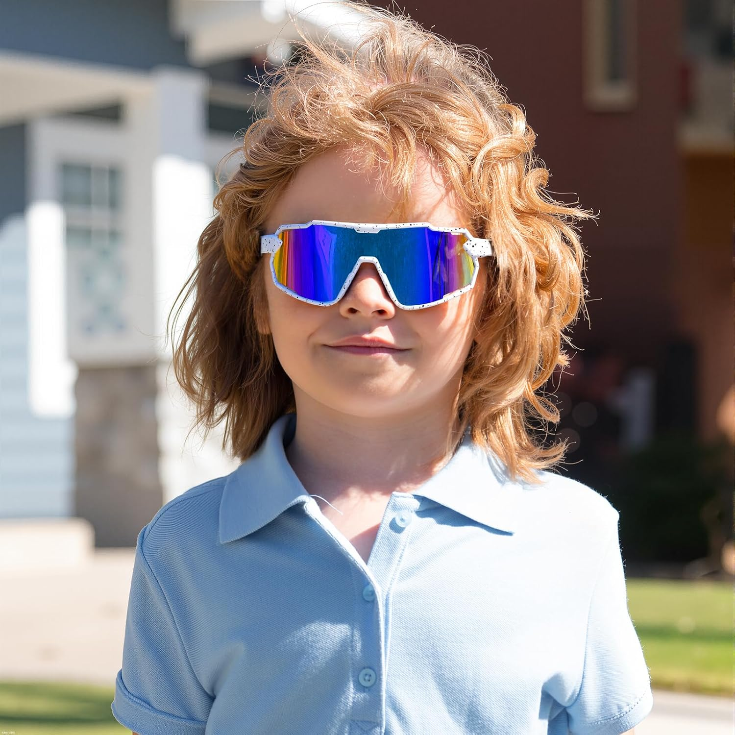 Kids Sunglasses Polarised - UV400 Youth Cycling Sun Glasses for Boys & Girls (Ages 6-15) Children Cycling Cricket Baseball Sports Shades image number 6
