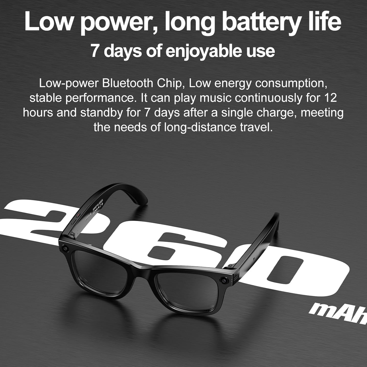 Smart Bluetooth Sunglasses with High Fidelity Music & Clear Call, Built in Mic Speakers, IP65 Protection, Unisex for Office Home Outdoor image number 1