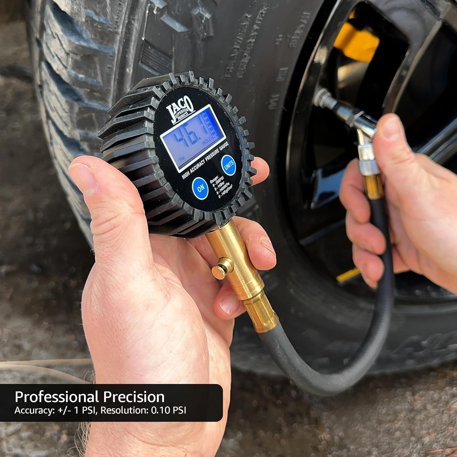 JACO Elitepro Digital Tire Pressure Gauge - Professional Accuracy - 200 PSI