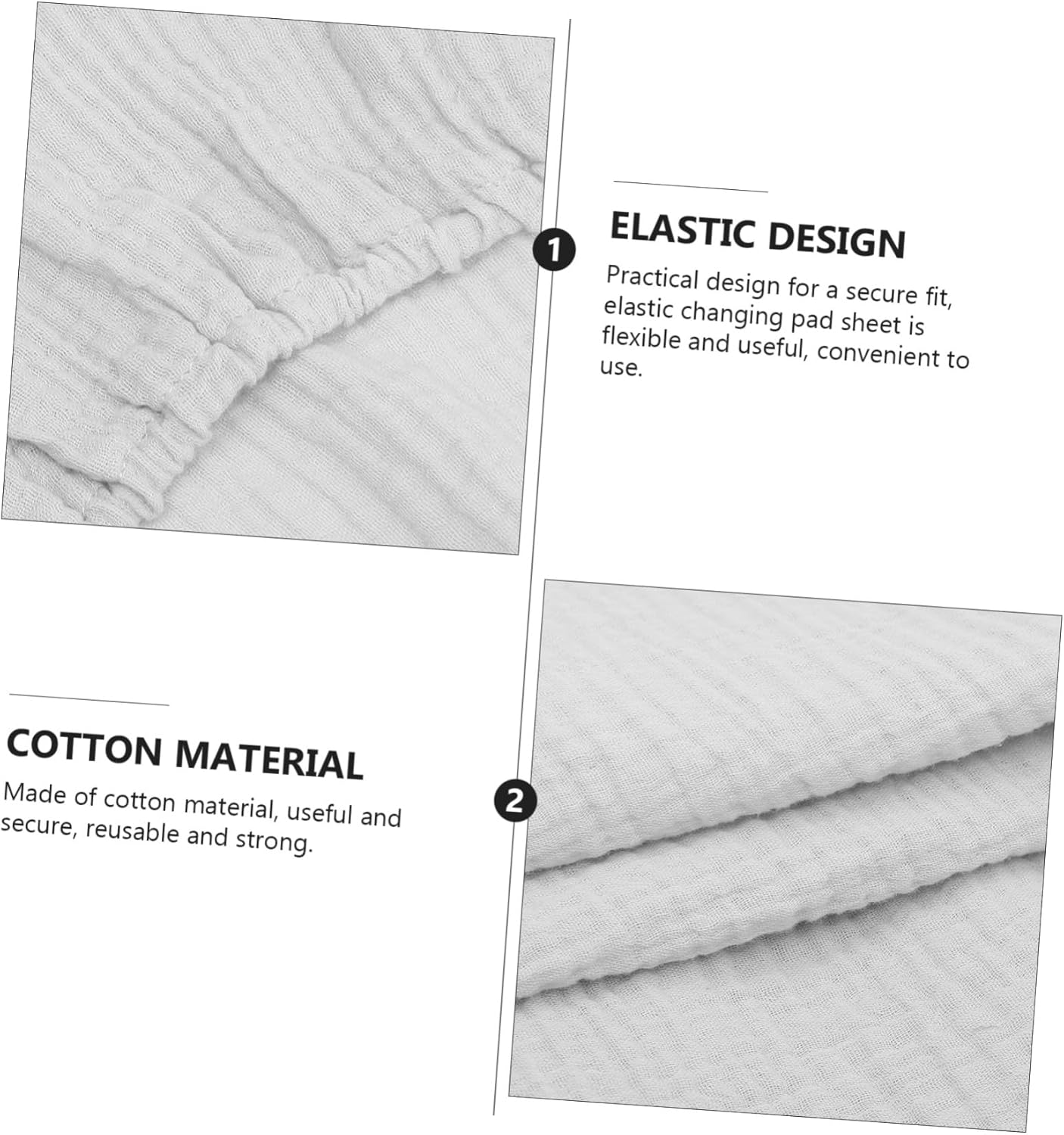 Vaguelly Removable Washable Diaper Changing Pad Covers for Babies, Soft Cotton Gauze Fabric, Elastic Fitted Sheet for Changing Table, 2Pcs Set (Light Pink Grey image number 2