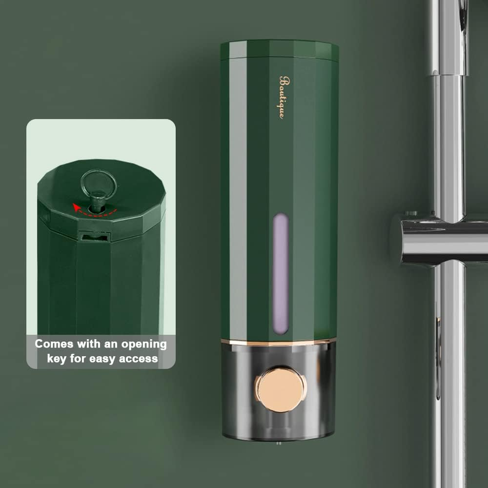 Modixun Liquid Soap Dispenser Wall Mount 450Ml/15Oz, Luxury Shower Hand Soap Dispenser, Self Adhesive Shampoo Dispenser with 3Pcs Adhesives for Bathroom, Kitchen, White image number 2