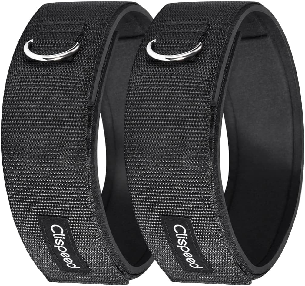 CLISPEED 2Pcs Fitness Thigh Straps Padded D-Ring Ankle Strap Leg Cuffs for Gym Cable Machines Thigh Straps Fits Men&Women