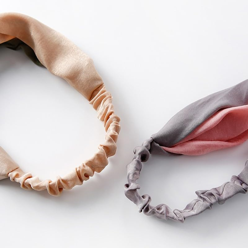 Women Chiffon Floral Print Headband Fashion Bohemian Elastic Cross Hair Bands - Fashion Cross Hair Bands, Versatile for All Occasions - A-Green image number 4