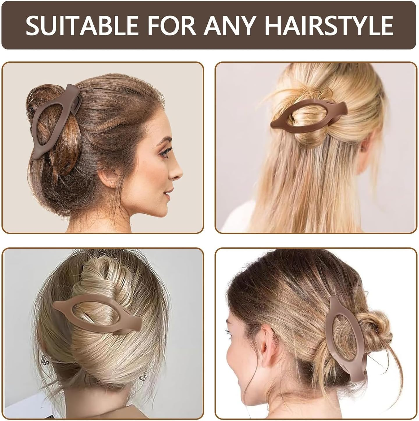 French Concord Lay Flat Claw Clips, 8Pcs French Concord Curved Flat Hair Clip,French Concord Flat Hair Clip Curved Hair Clip,French Concord Lay Flat Claw Clip,French Concord Claw Clip for Women,Set A - Set A image number 6