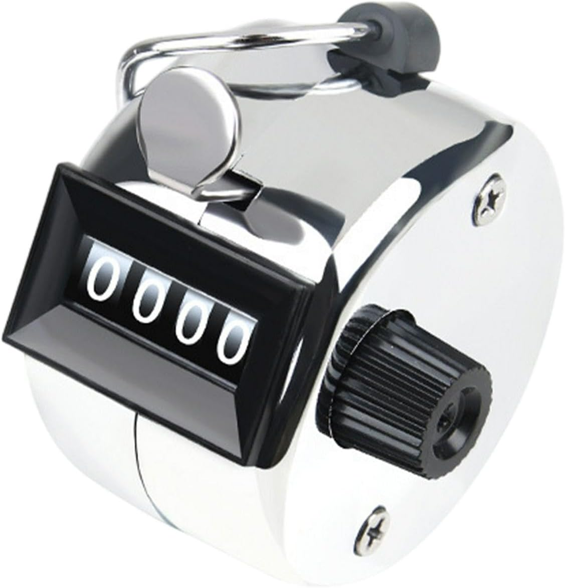 Clicker Counter, Hand Tally Counter Clicker, Metal Pitch Counter with 4 Digit Display and Finger Ring for Golf Stroke, Coaching, Lap, Row Sport, Event Counting image number 4