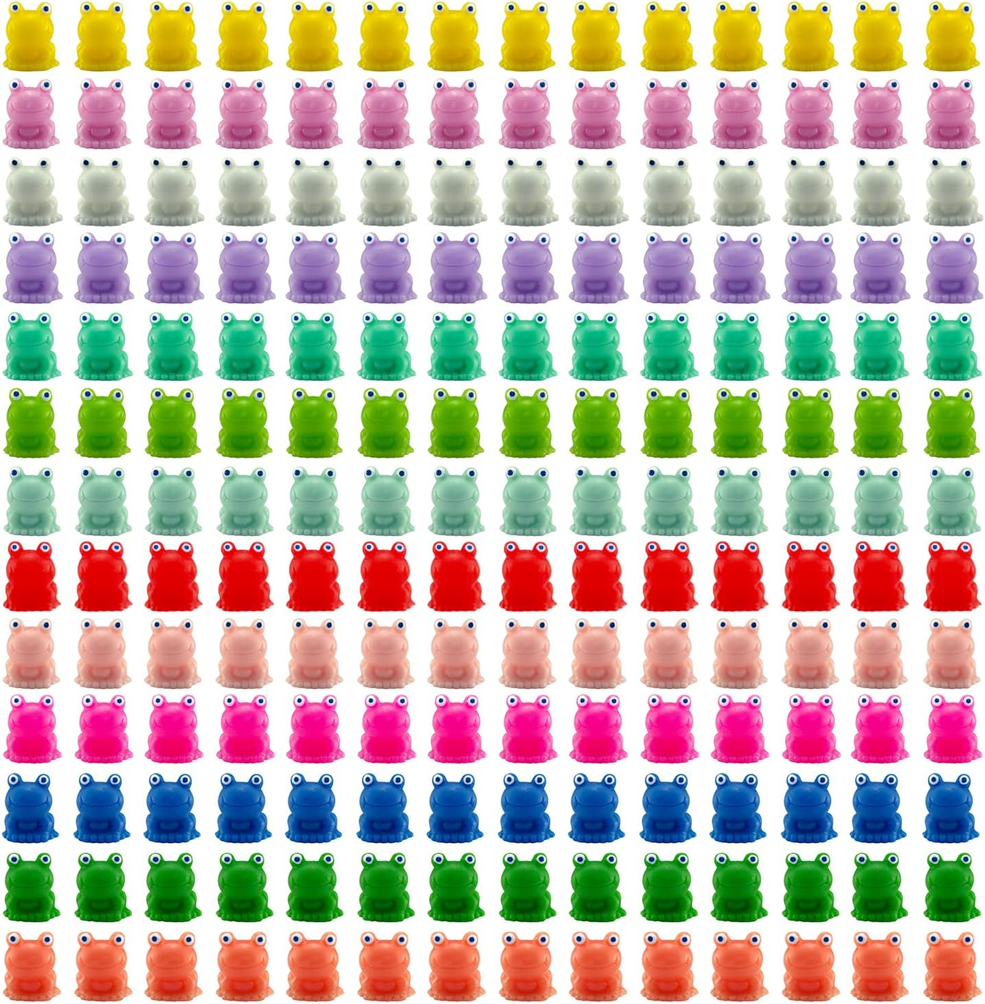 220 Pcs Mini Frogs, Bright Color Tiny Plastic Frogs for Home Fairy Garden Decor (Blue)