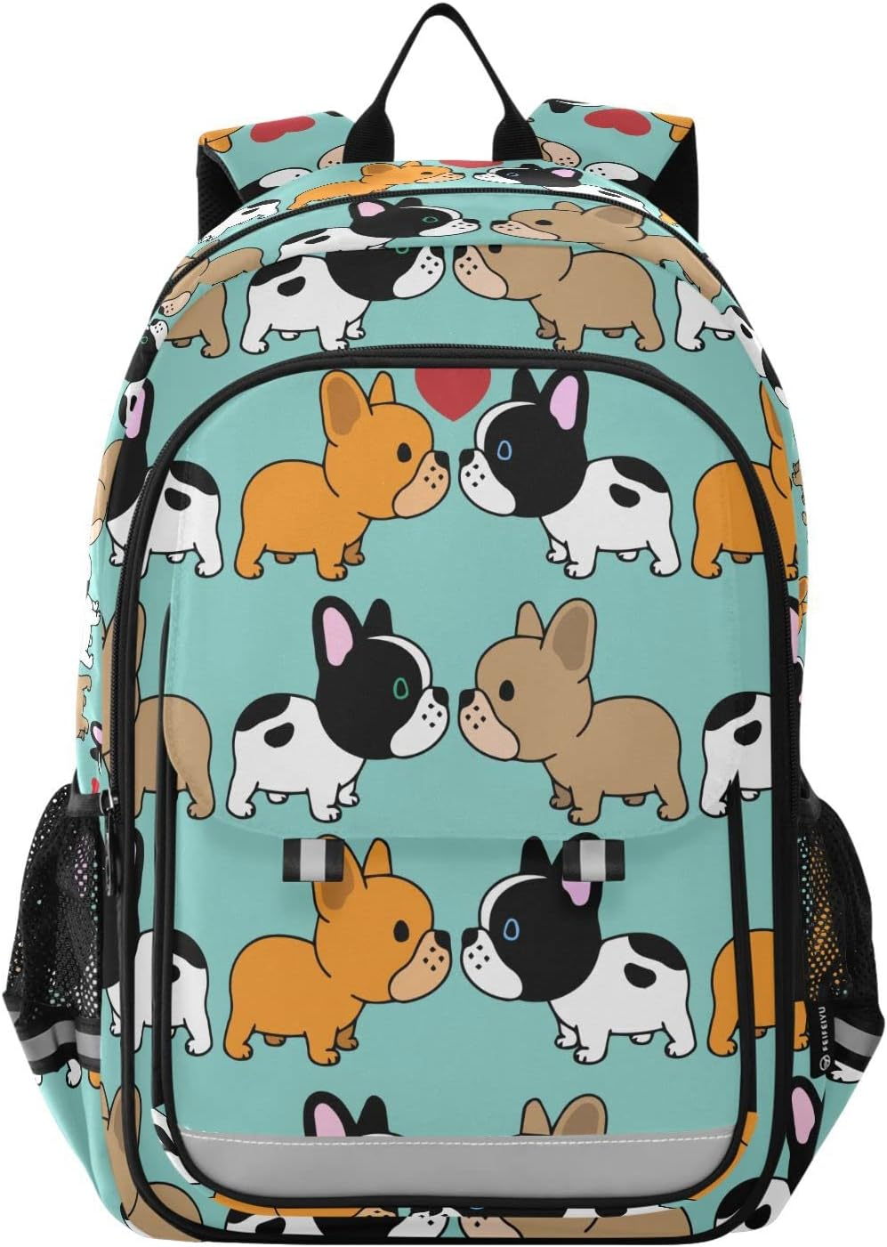 ALAZA Cute Puppy Dog French Bulldog Print Laptop Backpack Purse for Women Men Travel Bag Casual Daypack with Compartment & Multiple Pockets, Multicolor, One Size, Daypack Backpacks image number 3