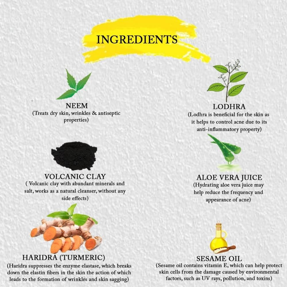 ROOTS & HERBS Ayurvedic Natural Treatment Foaming Body Cleanser (Volcanic Lava Clay & Haridra) Natural Ingredients 100% Vegan, No Parabens, Deep Cleansing, Exfoliation, and Nourishment 6.76Oz/(200 Ml) image number 6