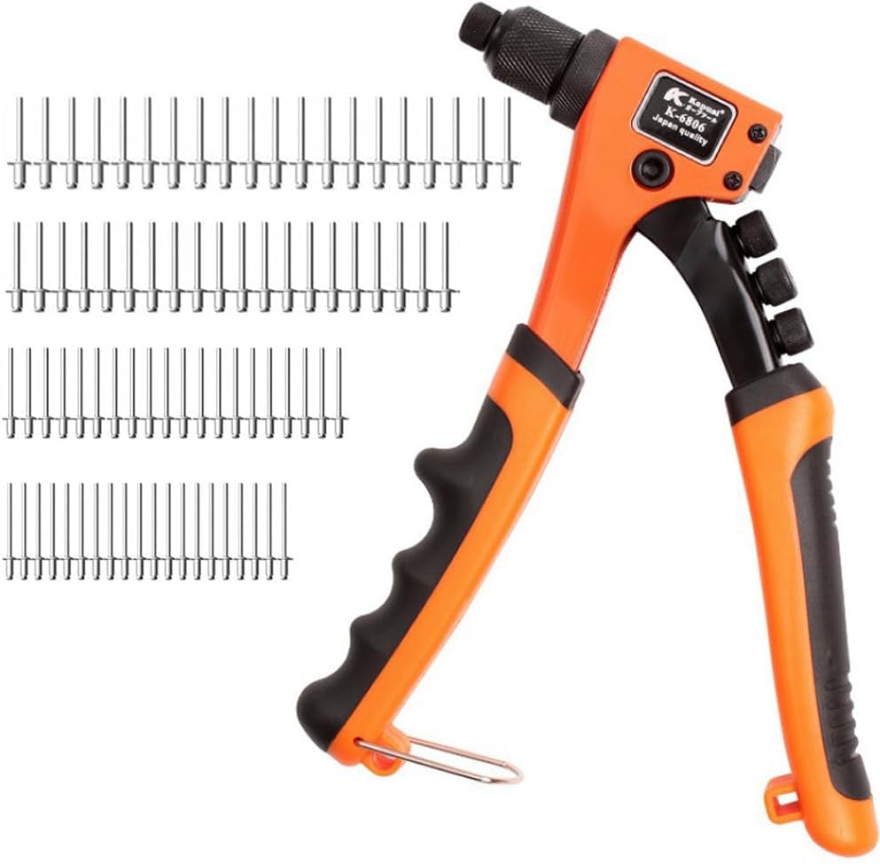 Manual Rivet Gun Kit with 80 Free Aluminum Rivets, Hand Riveter Single Rivet Tool,Manual Short-Inch Rivet Tool, Stainless Steel Rivet Machine image number 4