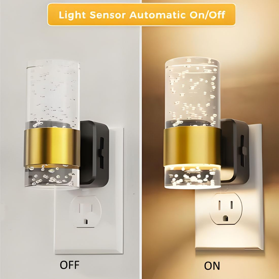 LED Night Light, 3000K Dimmable Nightlights Plug into Wall with Adjustable Brightness, Aesthetic Automatic Night Lights Plug in with Auto Dusk to Dawn Sensor for Bathroom Hallway Decor image number 6